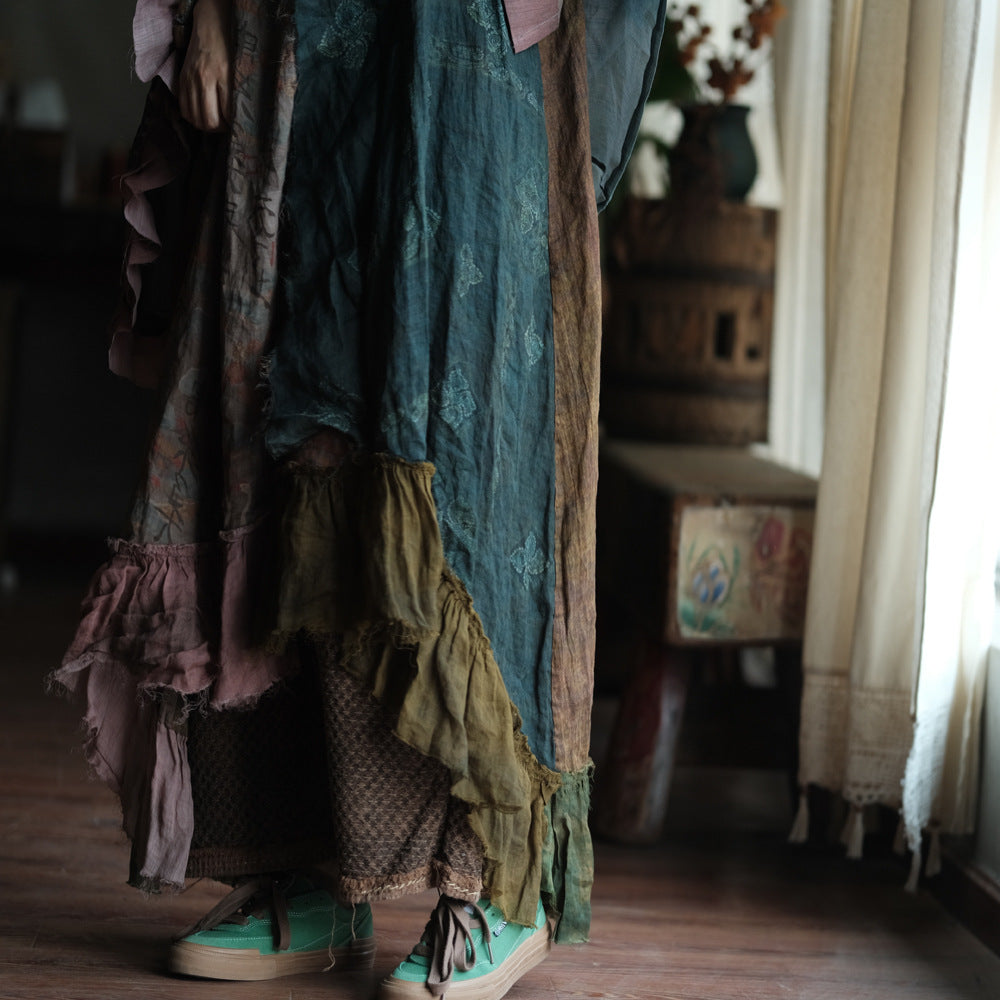 Vestido Boho Patchwork de Ramio | Vestido Lino Mujer