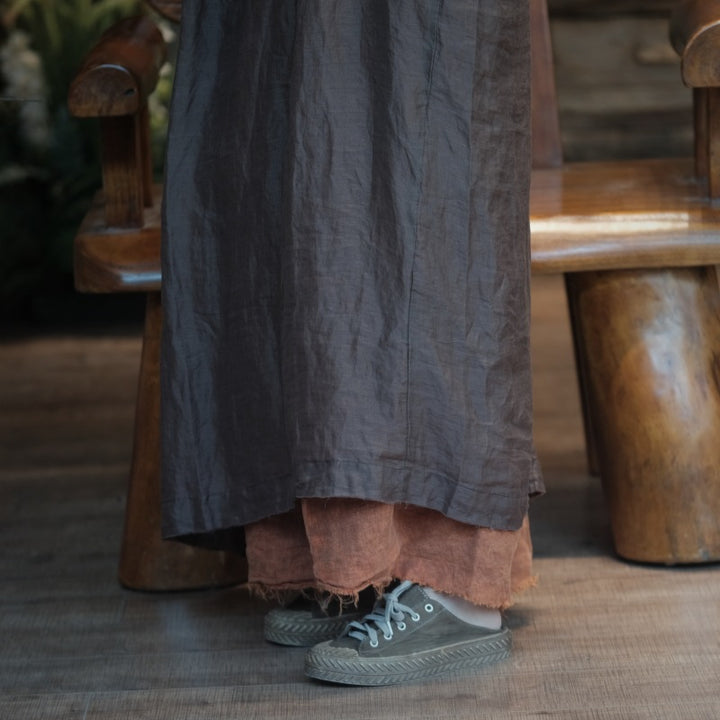 Vestido de Lino Oversize Off-Shoulder | Vestido Boho de Lino Natural para Mujer