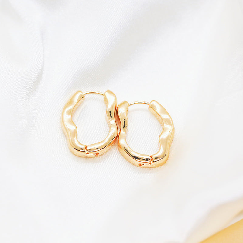 Boucles d'oreilles à tige en argent sterling 925 de forme irrégulière