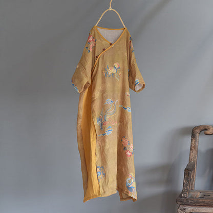 Aurelia Vintage Ramie Tunic Dress - Oriental Inspired