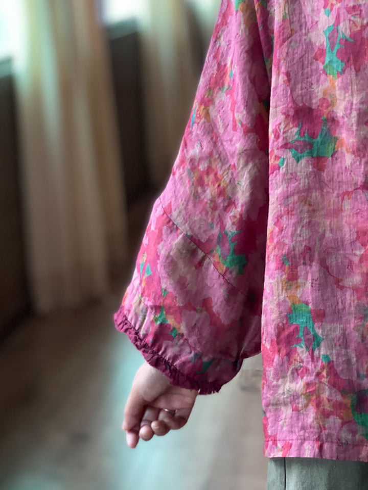 Vesper Blush Floral Linen Jacket
