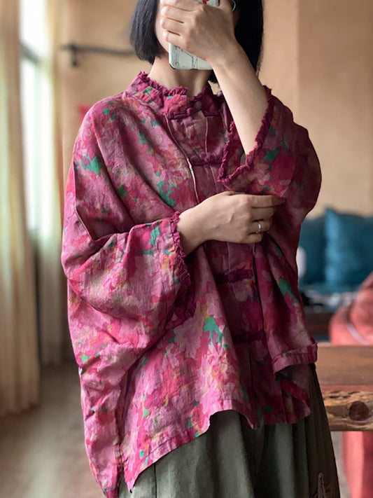 Vesper Blush Floral Linen Jacket