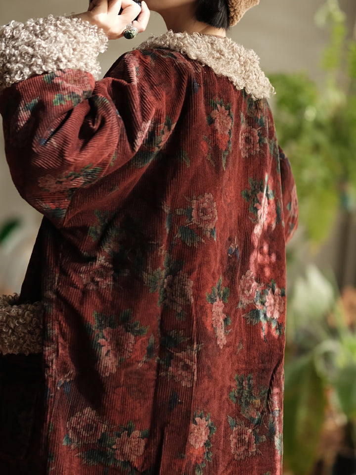 Floral Fleece Coat