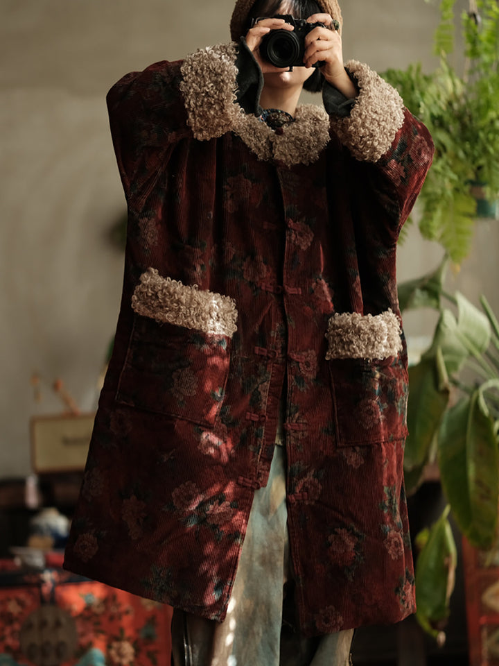 Floral Fleece Coat