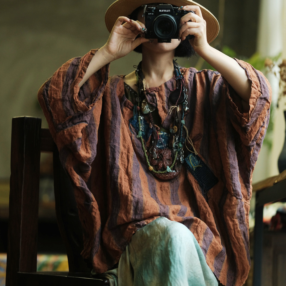 Vintage Striped Linen Tee