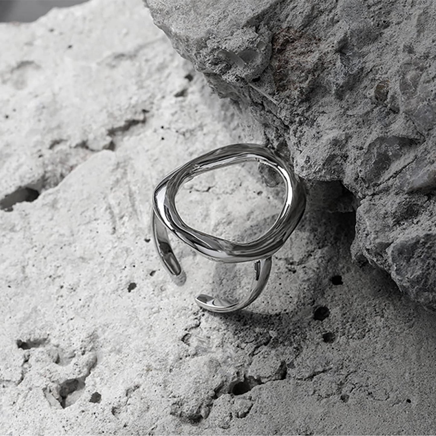 Bague ovale en acier éternel