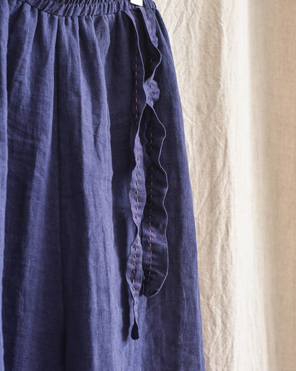 Pantalon ample en lin bohème