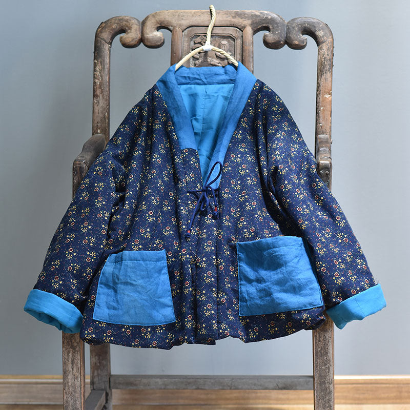 Veste matelassée à fleurs patchwork vintage