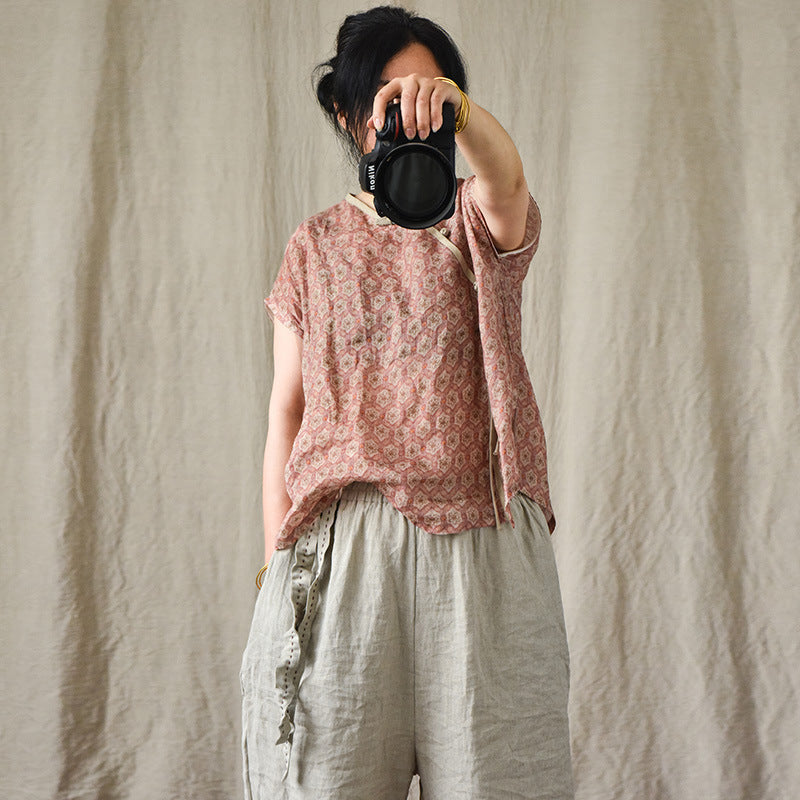 Pantalon ample en lin bohème