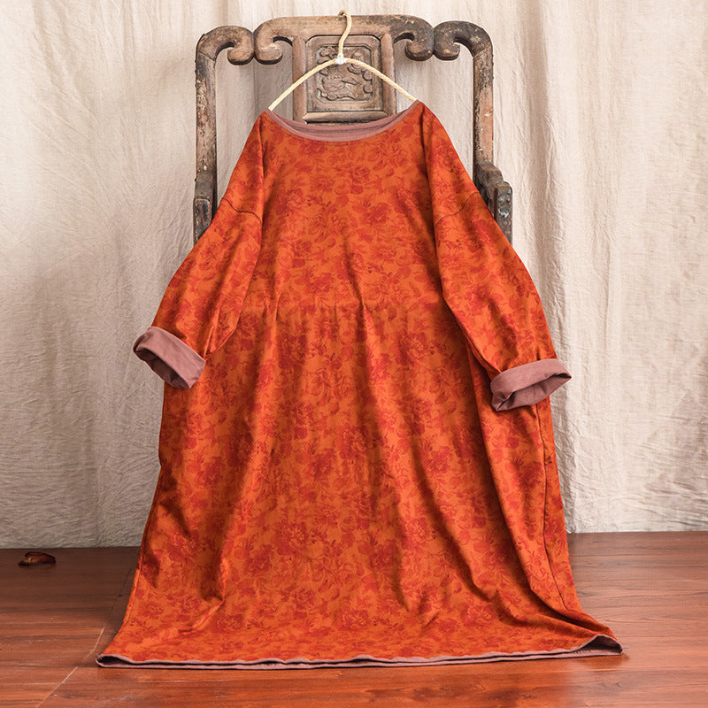 Robe mi-longue à fleurs vintage
