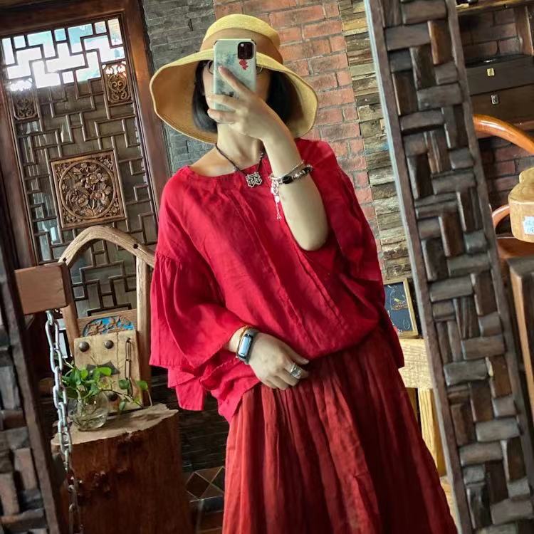 Chemisier vintage rubis