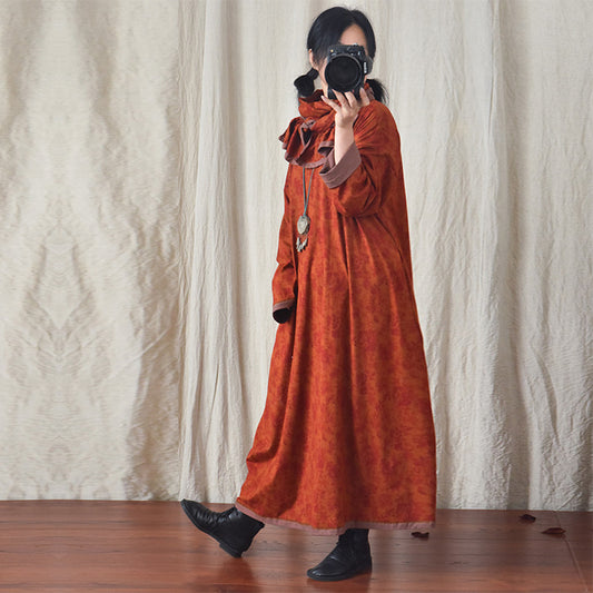 Robe mi-longue à fleurs vintage