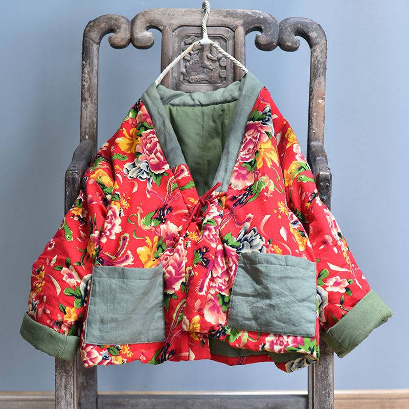 Veste matelassée à fleurs patchwork vintage
