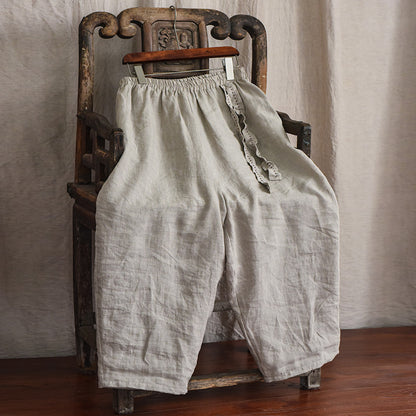 Pantalon ample en lin bohème