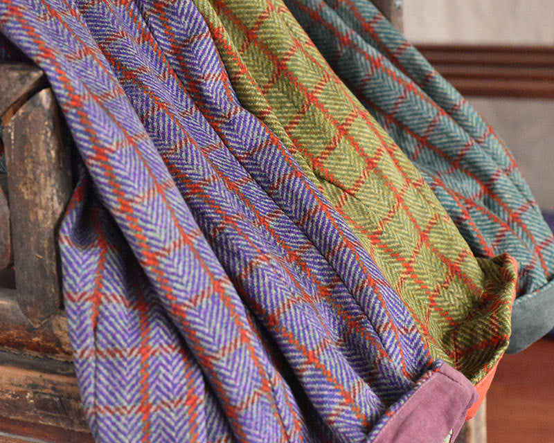 Pantalon en lin à carreaux vintage