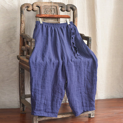 Pantalon ample en lin bohème