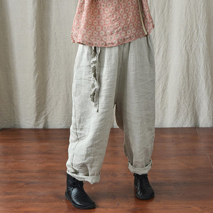 Pantalon ample en lin bohème