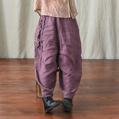 Pantalon ample en lin bohème