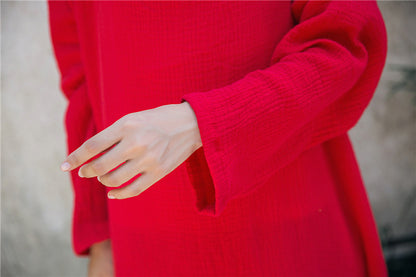 Robe midi en lin à capuche