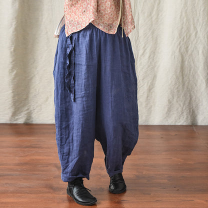 Pantalon ample en lin bohème