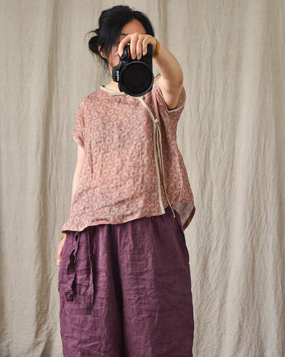 Pantalon ample en lin bohème
