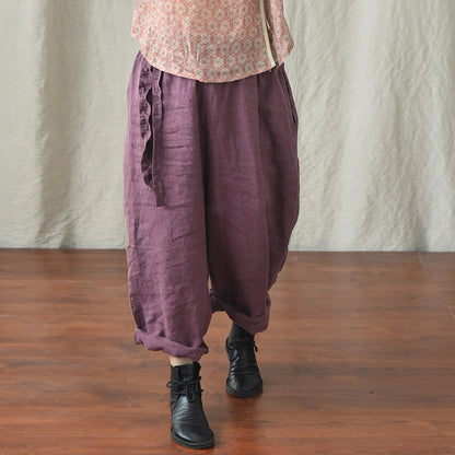 Pantalon ample en lin bohème