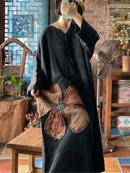 Robe patchwork vintage à fleurs
