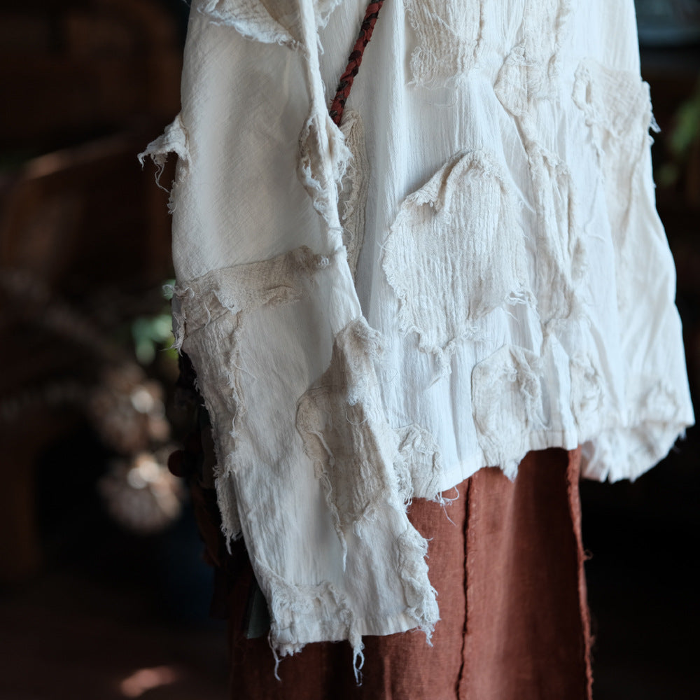 Veste patchwork écrue vintage
