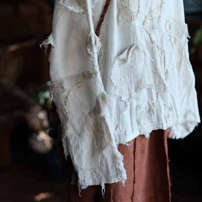 Veste patchwork écrue vintage