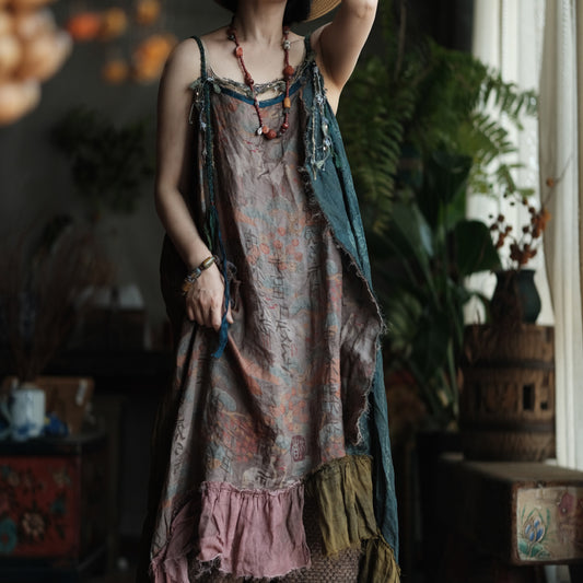 Vestido Boho Patchwork de Ramio | Vestido Lino Mujer