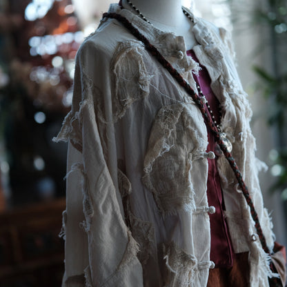 Veste patchwork écrue vintage