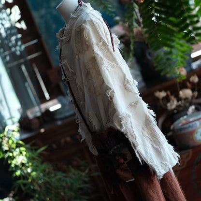 Veste patchwork écrue vintage