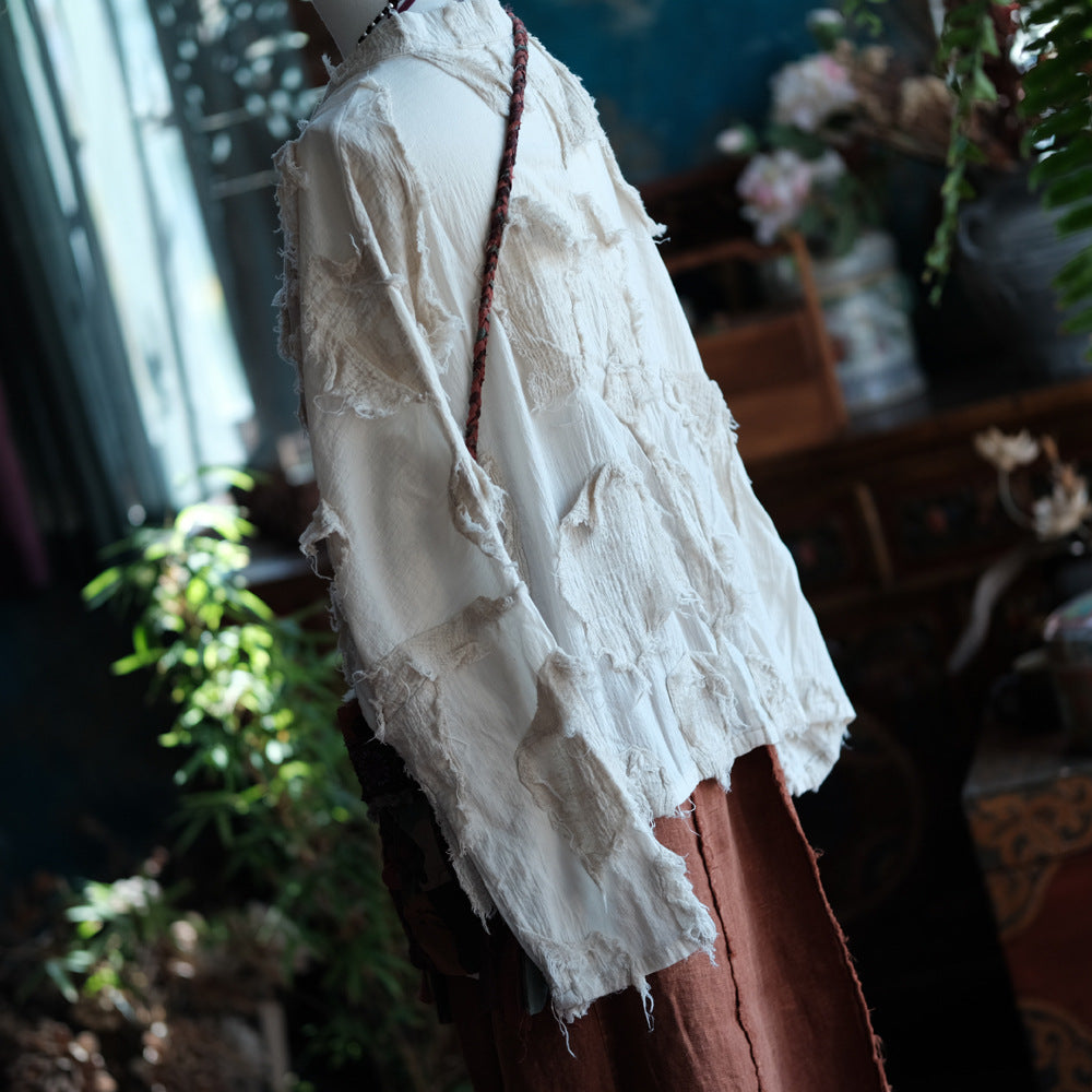 Veste patchwork écrue vintage