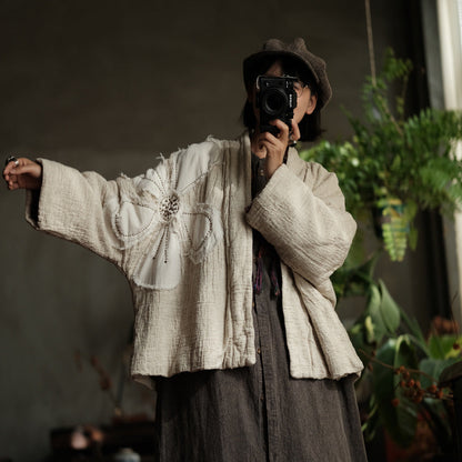 Patchwork Flower Linen-Cotton Jacket