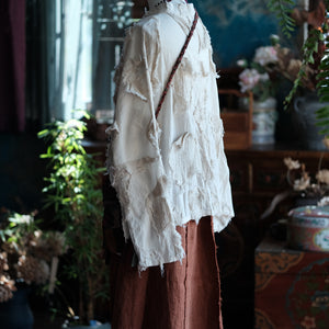 Veste patchwork écrue vintage