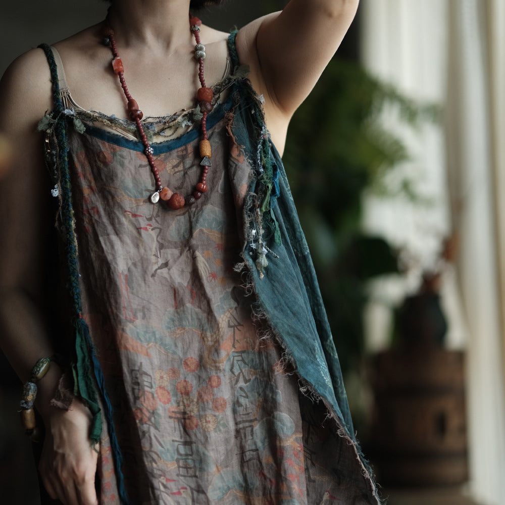 Vestido Boho Patchwork de Ramio | Vestido Lino Mujer