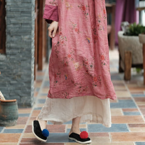 Flora Hanfu Linen Tunic Dress