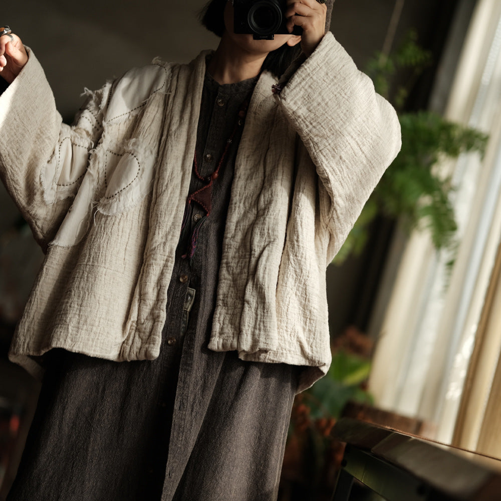 Patchwork Flower Linen-Cotton Jacket