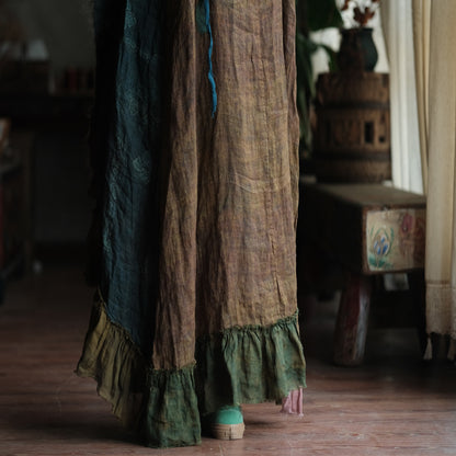 Boho Patchwork Ramie Dress