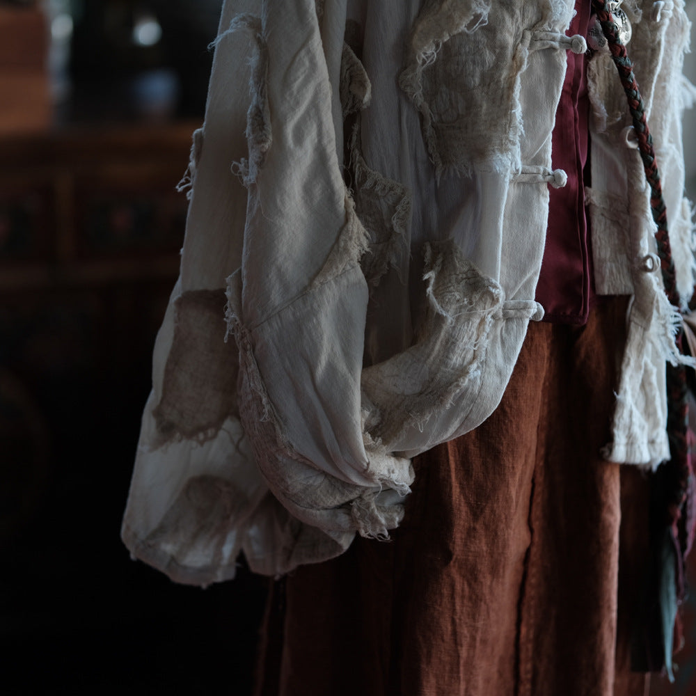 Veste patchwork écrue vintage