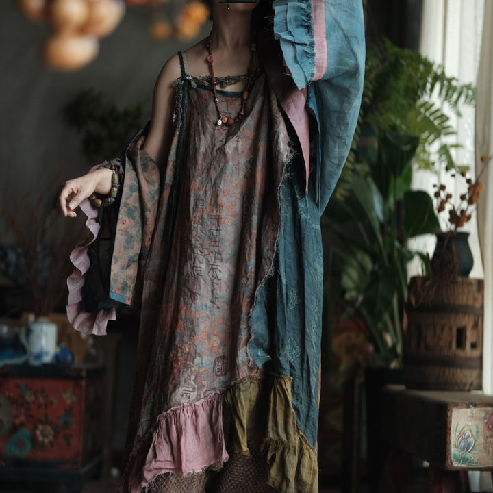 Vestido Boho Patchwork de Ramio | Vestido Lino Mujer