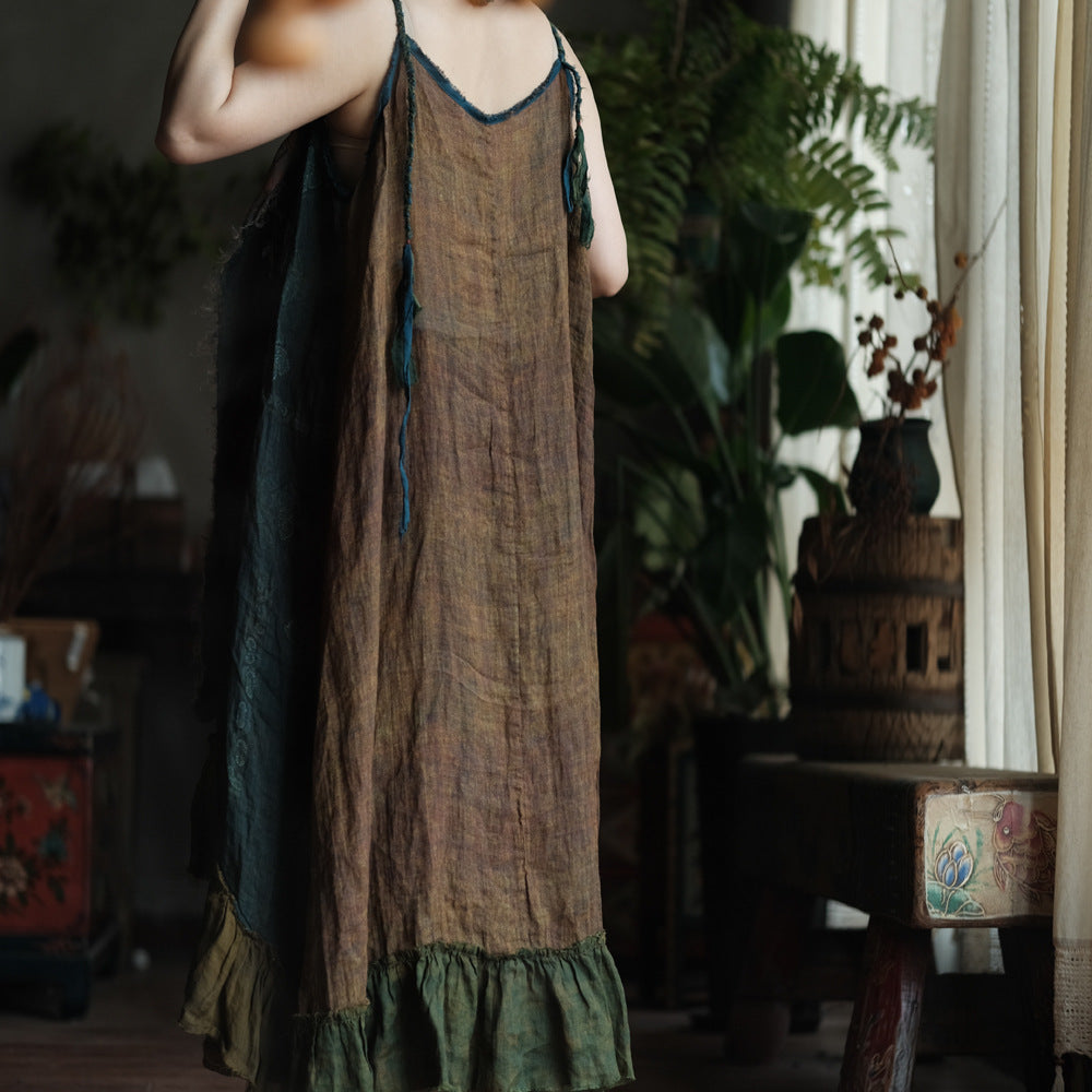 Vestido Boho Patchwork de Ramio | Vestido Lino Mujer