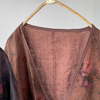 Robe kimono bohème fleurie