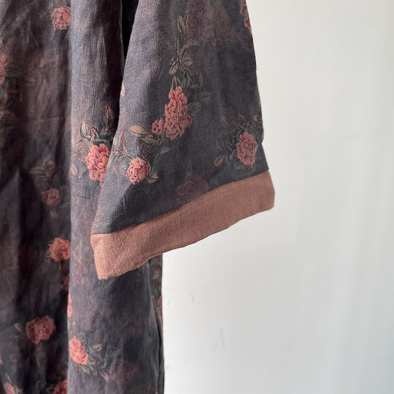 Robe kimono bohème fleurie