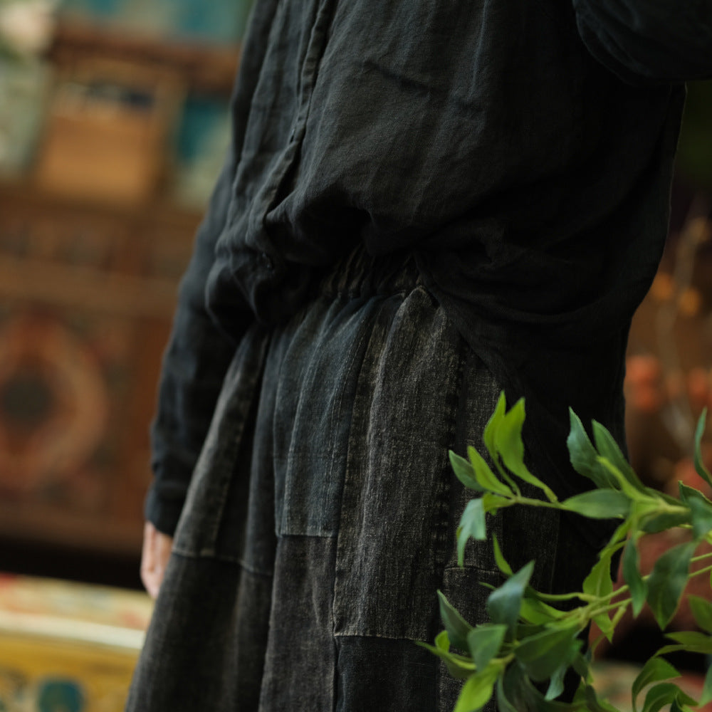 Pantalon de printemps patchwork vintage