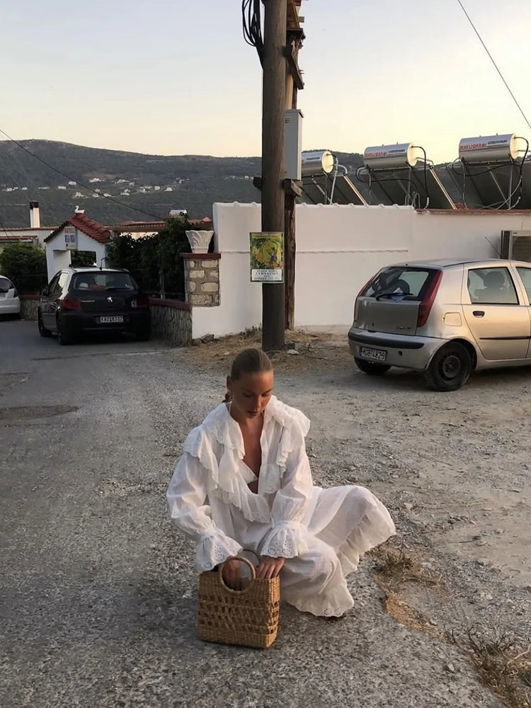 Robe mi-longue en dentelle Boho