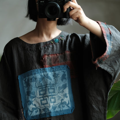 Indigo Relic Linen Dress