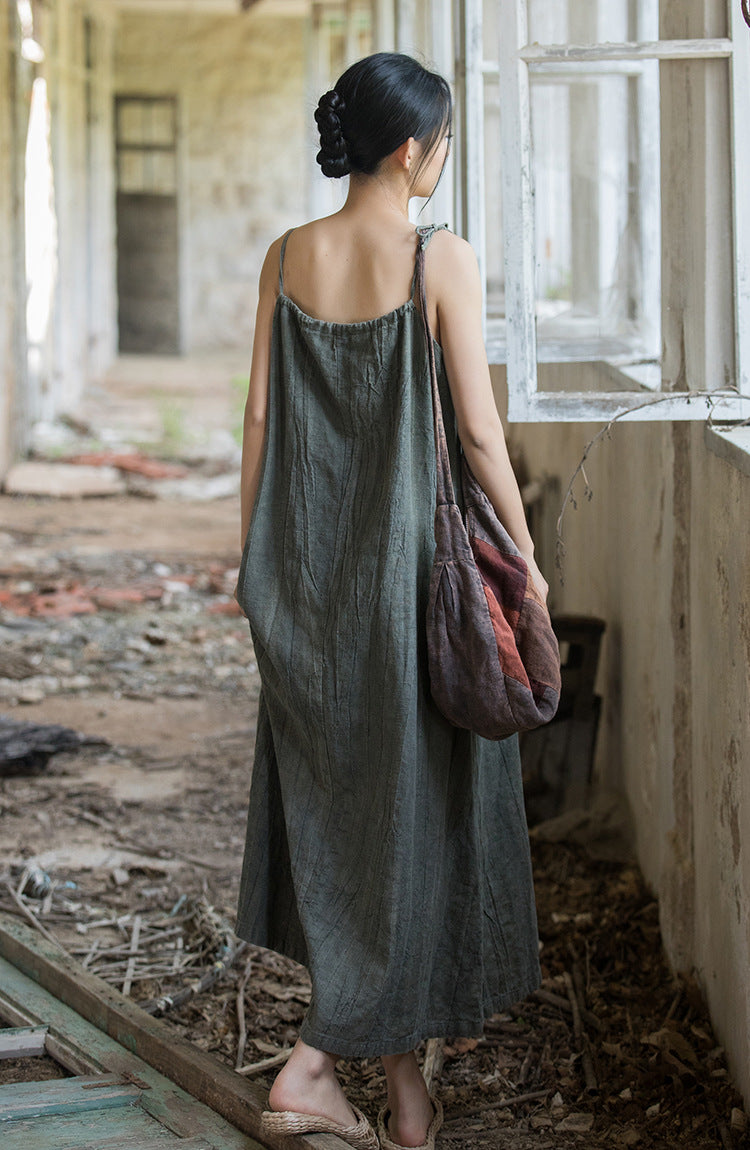 Robe bohème en lin ramie et brise