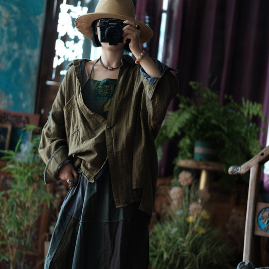 Olive Drift Cotton Shirt