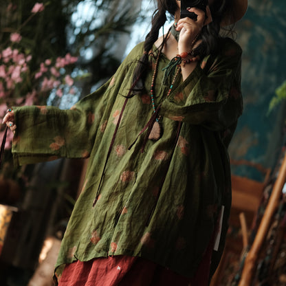 Vintage Bloom Linen Blouse